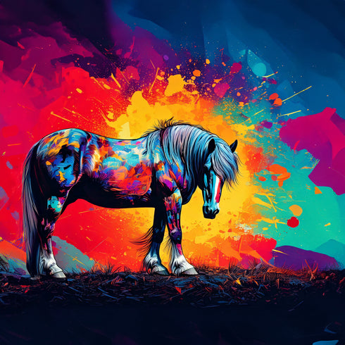The Horse and the Pink Dawn Art Canvas